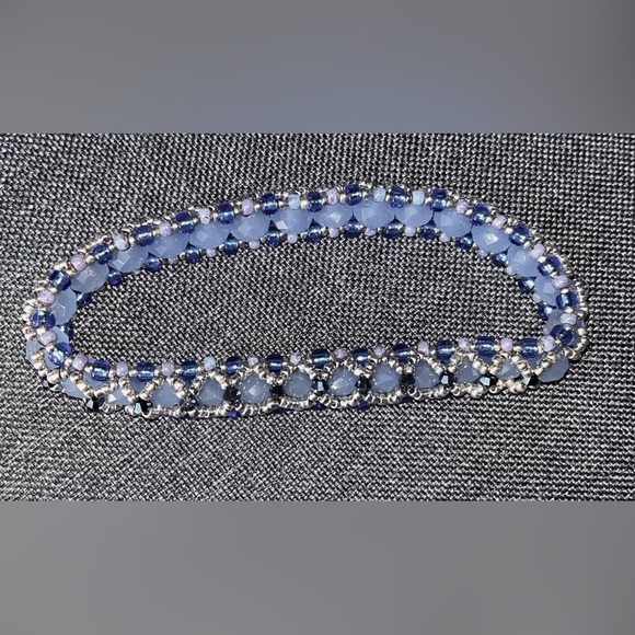 Handmade Looking Glass Bracelet in Shades of Blue - Picture 4 of 4